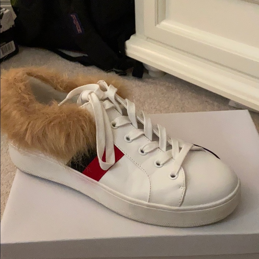 sneakers with fur